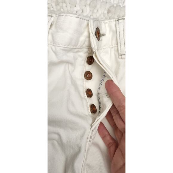 Free People White Logan Button Fly Hi-Rise Denim Shorts Size 29 - Picture 7 of 11